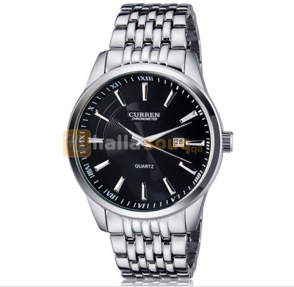 Curren Men's Black Dial Stainless Steel Band Watch [M8052SB]